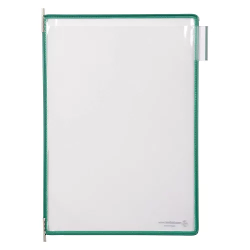 Tablă de prezentare A4, verde, verticală, cu partea superioară deschisă