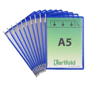   Tablă de prezentare A5, albastru, în picioare, cu partea superioară deschisă