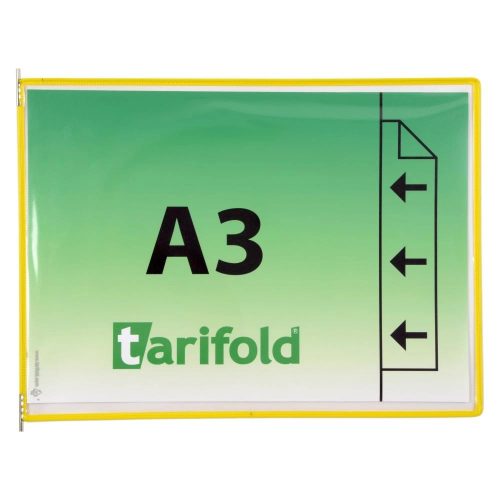 Tablă de prezentare A3, galben, orizontal, deschis la exterior