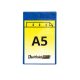 Pungă de identificare, A5, portret, magnetic, albastru, 350µ, 10 bucată
