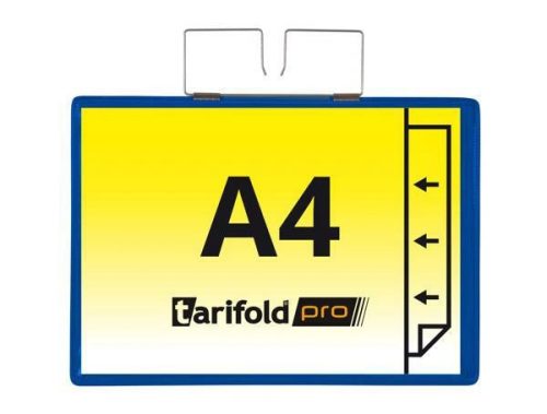 Pungă de identificare, A4, peisaj, cu cuier din oțel, cu cadru din oțel, albastru, 10 bucată