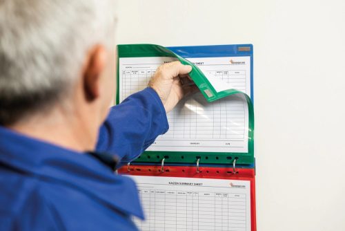 Husă detașabilă, magnetică, cu două fețe, orizontală, A4, albastru