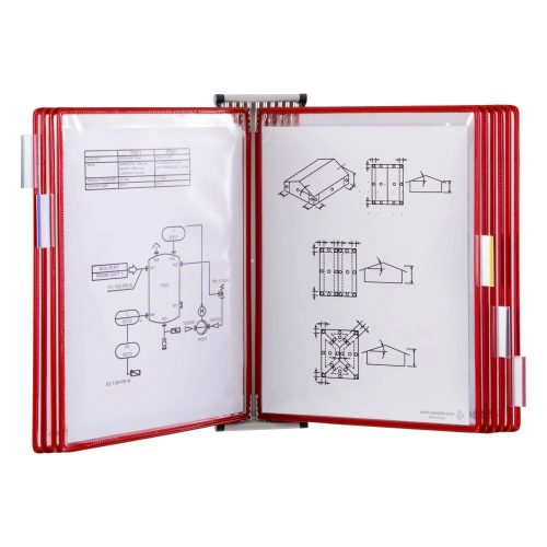 Suport de perete A4 metal + 10 panouri roșii