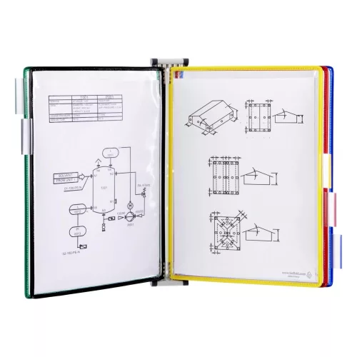 Suport de perete A4 metal + 5 panouri de afișare mixte