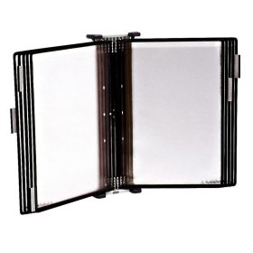   Suport de perete antimicrobian Sterifold A4, metal + 10 panouri de prezentare, negru