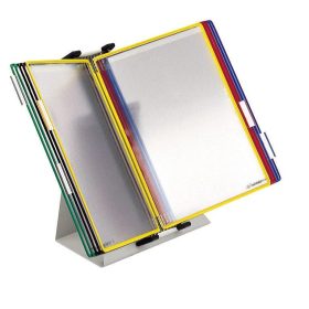 Suport de masă A4, metal, cu 10 panouri de prezentare, mixt
