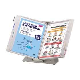   Set de birou antimicrobian Sterifold A4, metal + 10 panouri de prezentare, alb