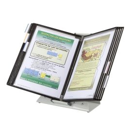   Sterifold set de birou antimicrobian din oțel inoxidabil Sterifold A4, metal + 10 planșe de prezentare, negru