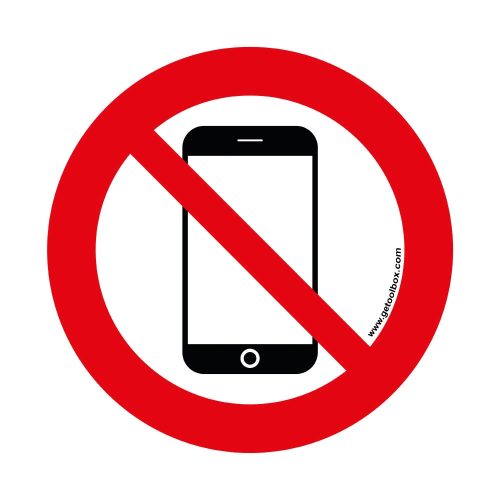 UTILIZAREA TELEFONULUI ESTE INTERZISĂ!' SEMNUL DE PARDOSEALĂ 300 mm