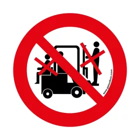   NU VĂ DEPLASAȚI CU STIVUITOARE!' SEMNUL DE PARDOSEALĂ 500 mm
