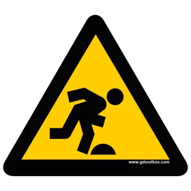   "Ferește-te! Pericol de împiedicare!" SEMNUL DE PARDOSEALĂ 