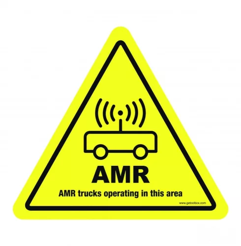 VEHICUL AMR ÎN ZONĂ!' SEMNUL DE PARDOSEALĂ 