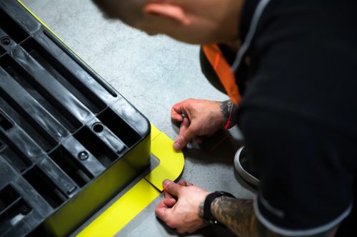 Colț de bandă GEToolbox® pentru benzi GET 75 mm ALBASTRU