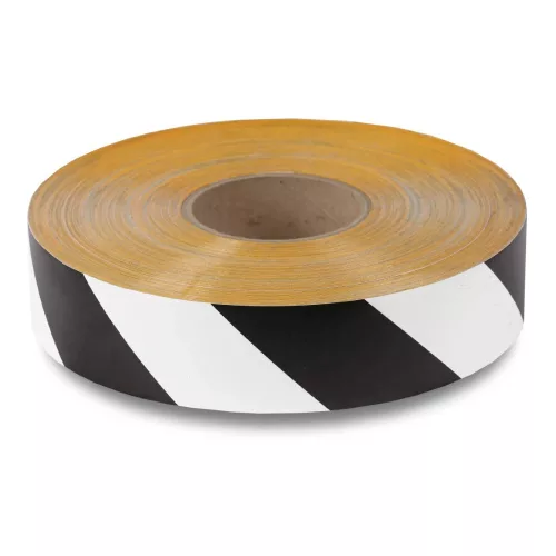 GEToolbox® Bandă de marcare a pardoselii 100 mm x 50 m ALB-NETRO