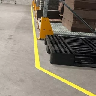 Colț 45° pentru bandă de marcare podea 50 mm ALB GEToolbox®