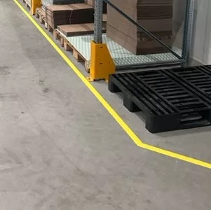 Colț 45° pentru bandă de marcare podea 50 mm ALB GEToolbox®