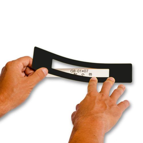 GEToolbox® FEREASTRA DE TEXT "Mini Cut-out" 100mm NEGRU