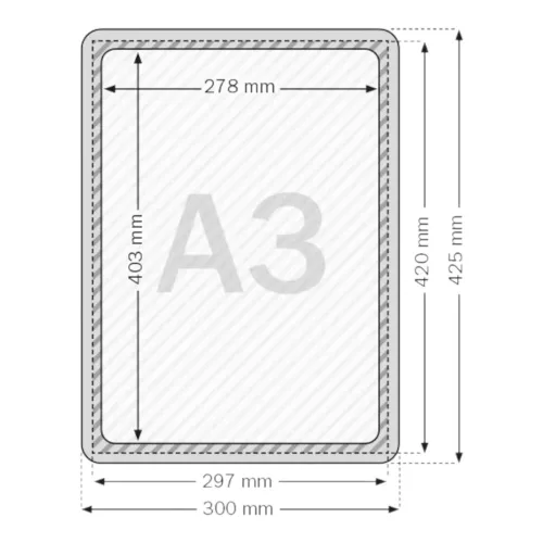 GEToolbox® Rama de mesaje A3 TRANSPARENT